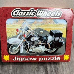 Harley Davidson Police Motorcycle Jigsaw Puzzle - Black and Silver England